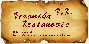 Veronika Krstanović vizit kartica